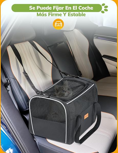 Morpilot Transportín Perro y Gato, Bolsa de Transporte Plegable y Transpirable con Correa de Hombro Ajustable, Ideal para Gatos y Mochila de Viaje para Perros Pequeños - 5
