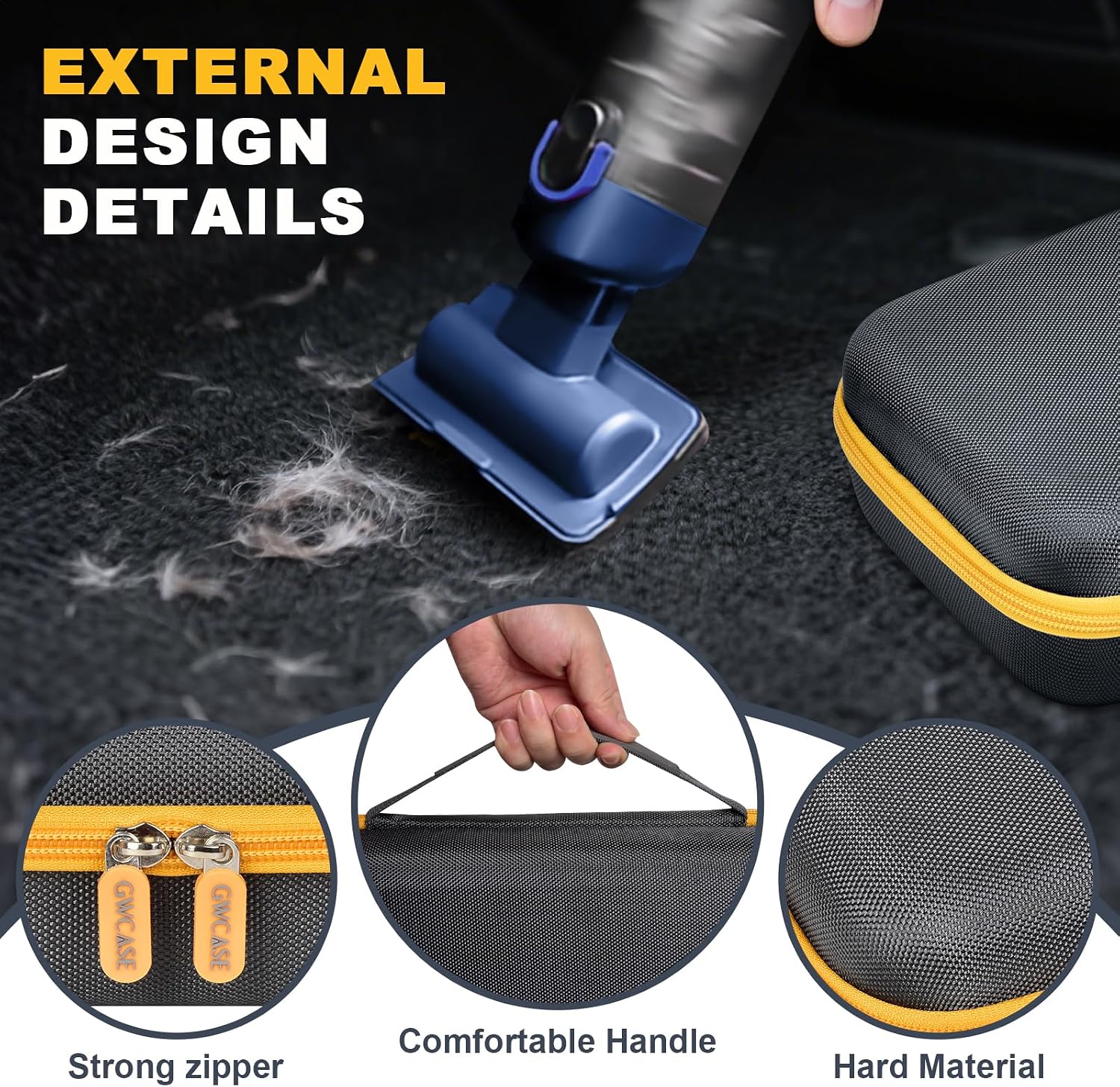 Cordless Car Vacuum Storage Case for Fanttik Slim V8 Apex/Mate for Fanttik Slim V10 APEX/Mate,Portable Car Organizer with Removable Divider for Car Trunk, Travel, Home & Garage Storage- Gray