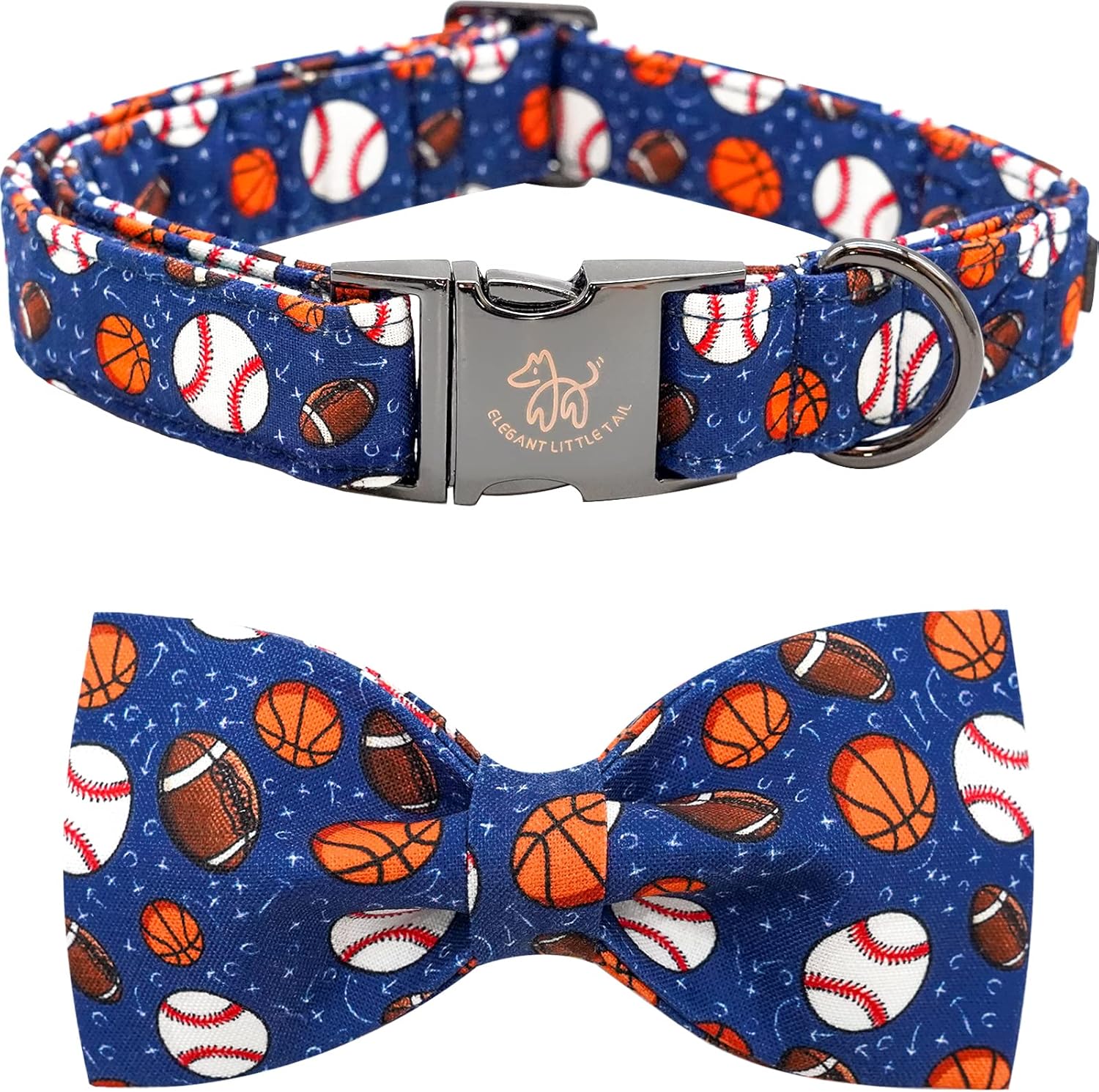 Elegant little tail Dog Collar, Balls Print Dog Collar