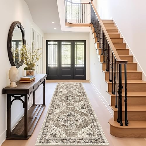 Miniatura 218 de Alfombras de área de 8 x 10 pies para sala de estar, vintage lavable con parte trasera antideslizante, resistente a las manchas, alfombra de área