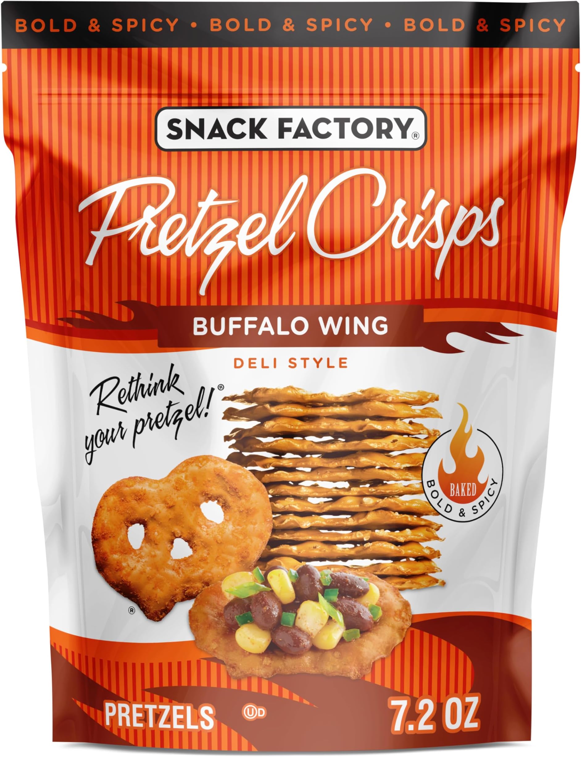 Pretzel Crisps Buffalo Wing 7.2Oz Pouch (Pack Of 12)