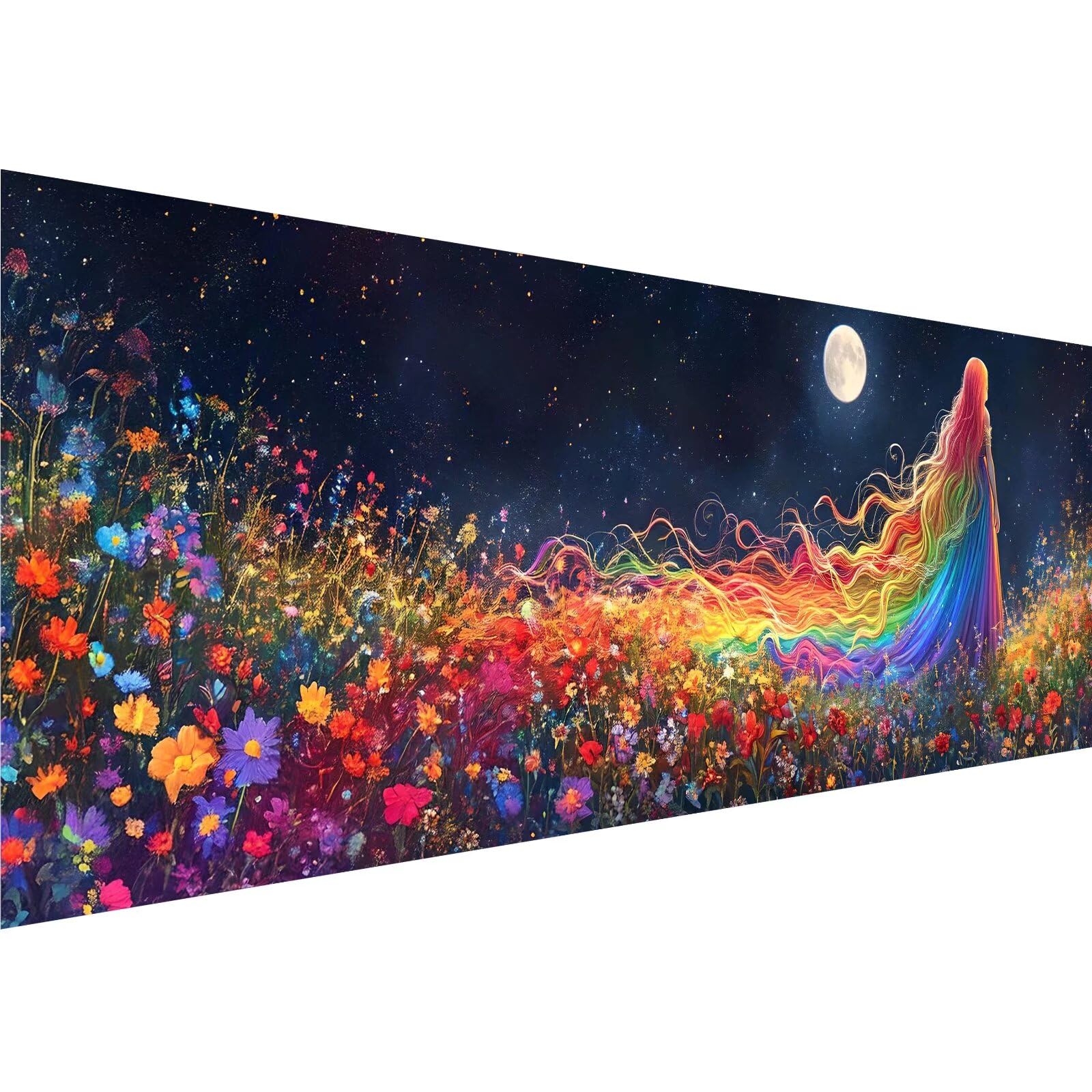 5D Diamond Painting Kit Completo Luna, Ragazza Diamond Painting Grandi Dimensioni 50x150cm, Fai da Te round Diamantini Crystal Art Bambini Adulti Paintings Kit, Home Wall Room Decor,Regalo Uomo ym-966