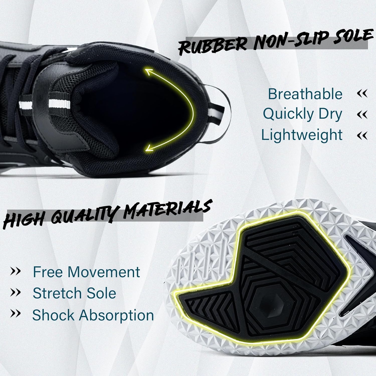 CJSPORX Men's Basketball Shoes Breathable Non-Slip Sneakers Fashionable Sports
