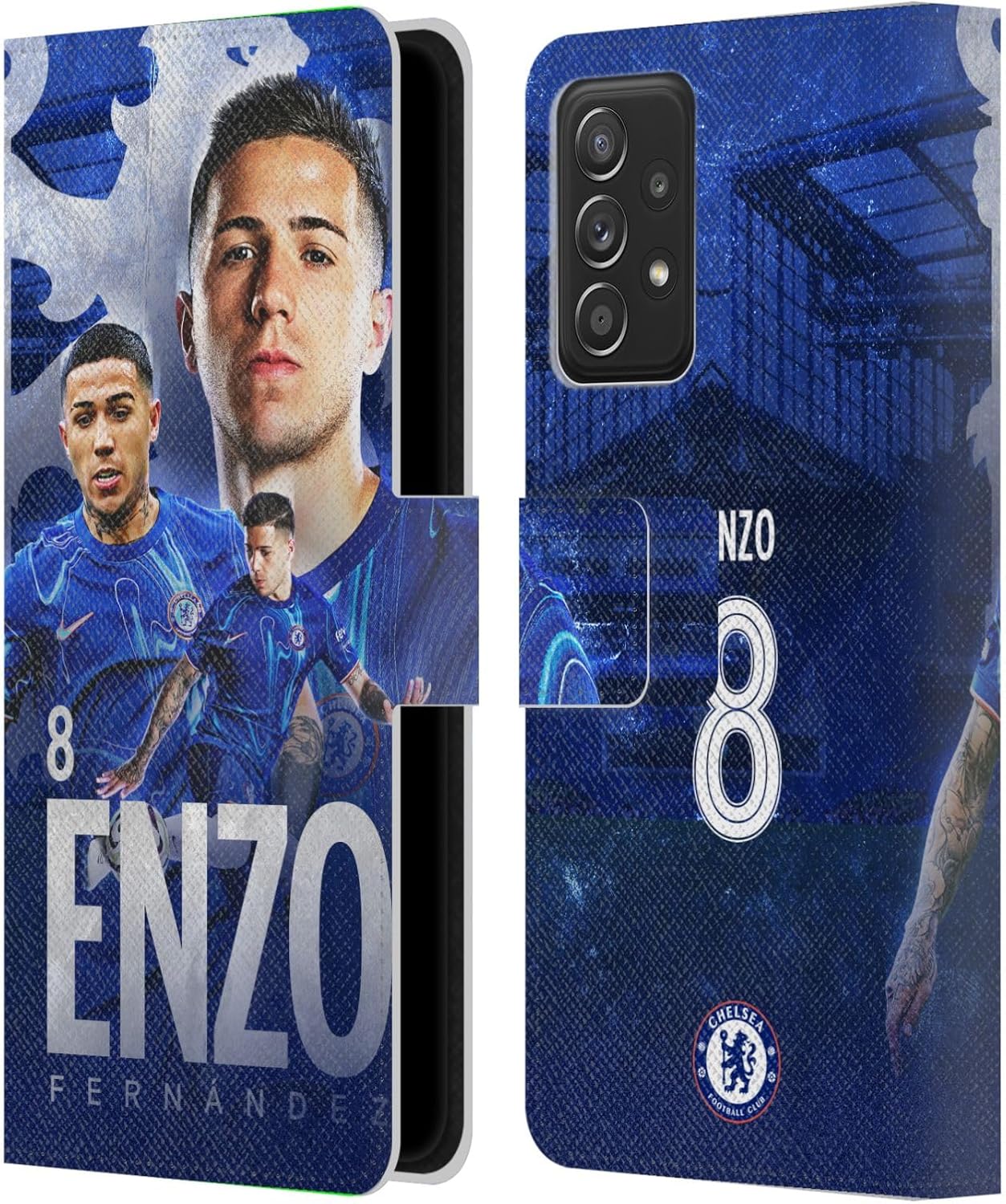 Head Case Designs Officially Licensed Chelsea Football Club Enzo Fernández 2024/25 First Team Leather Flip Case Compatible with Samsung Galaxy A53 5G (2022)