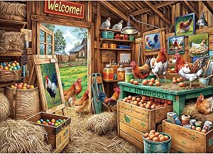 Solve Rooster Chicken Coop Jigsaw Puzzle Online With 63 Pieces