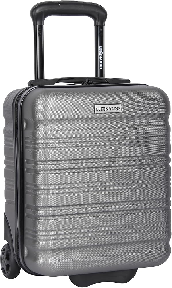 Leonardo® Handbagage Koffer Mini | 14-Inch Harde Koffer met Dubbele Wielen | Trolley 25 Liter met Slot | Lichtgewicht ABS-Materiaal | Reiskoffer voor 25 kg Bagage | Handkoffer | 20x30x40 cm | Grijs