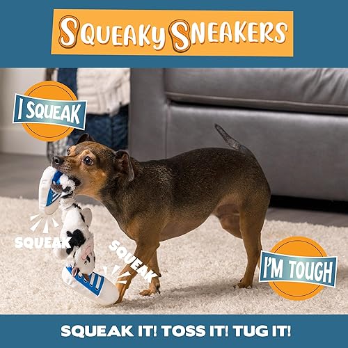 Miniatura 6 de Pet Factory Squeaky Sneakers Bungee Tug - Juguete de peluche para perro, seleccionado al azar, vaca o cerdo, talla única
