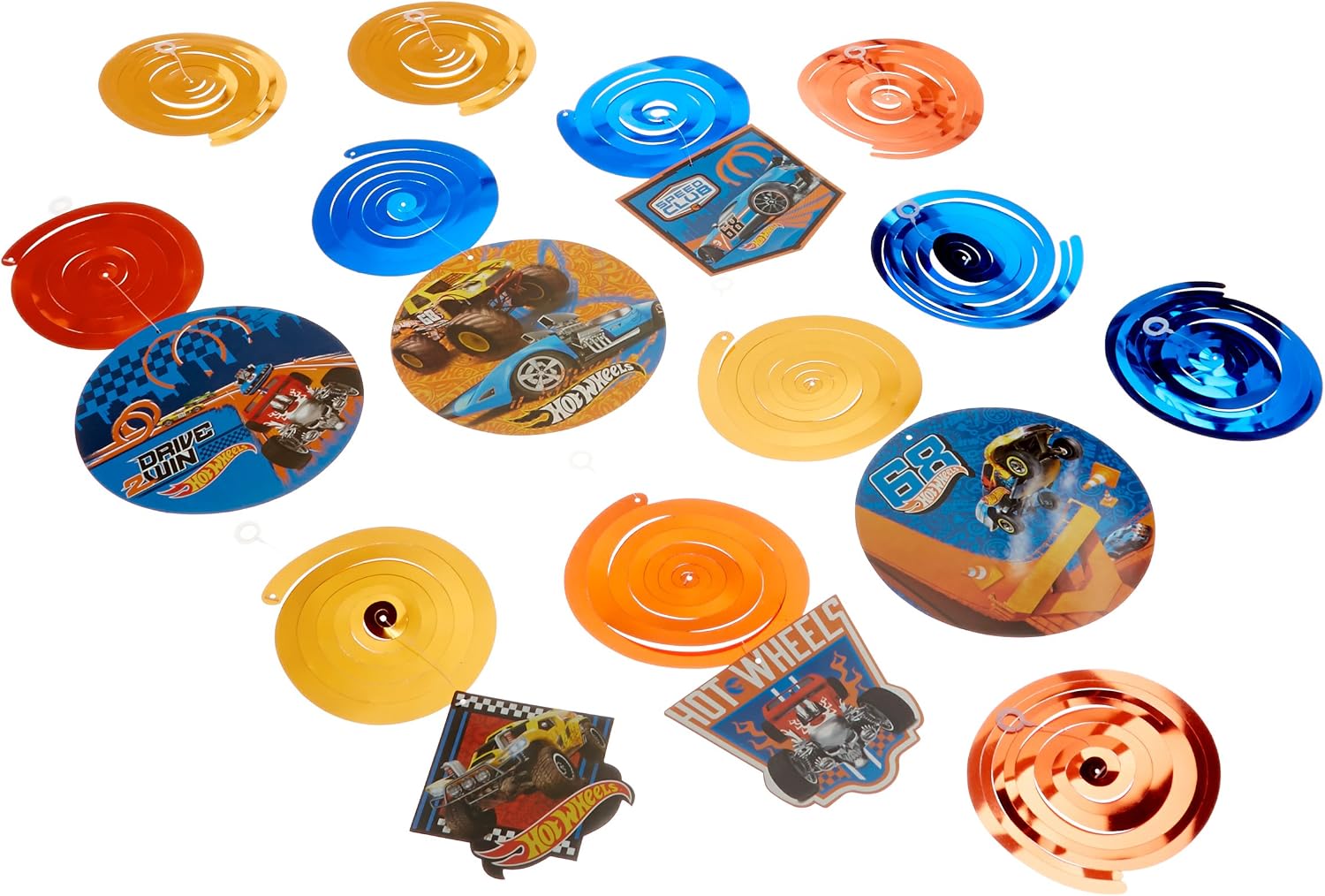 Amscan Hot Wheels Wild Racer Hanging Swirl Decorations - Assorted Designs, 12 Pcs