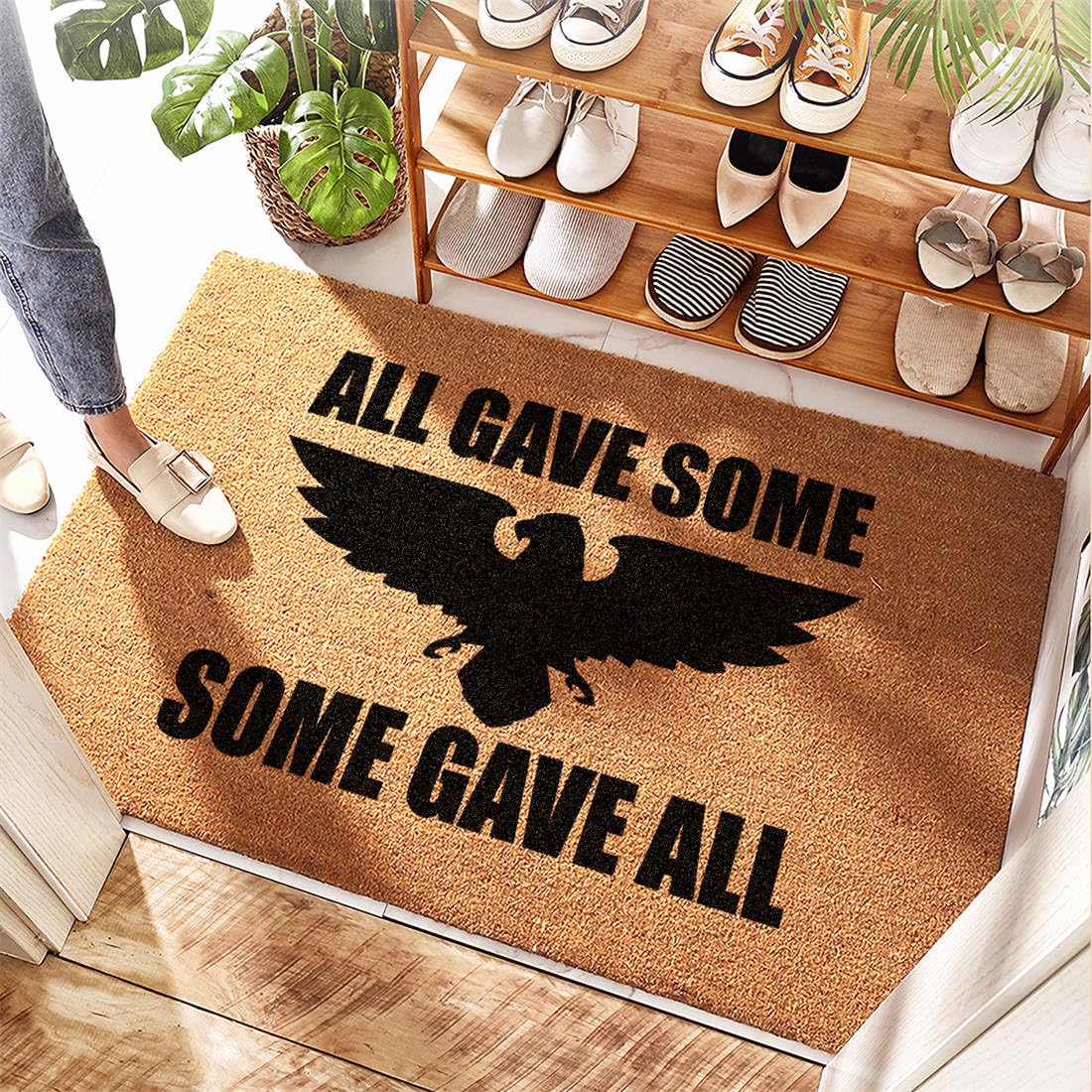 Tapis de porte d'entrée anti-boue en coco lavable maison