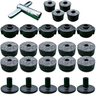 Rhythm Bytes 25pcs Cymbal Replacement Accessories | 10 Cymbal Stand Felts | 5 Quick Release Wing Nuts | 5 Cymbal Sleeves | 4 Clutch Felts & 1 Drum Key T-Shape | Cymbal Stand Parts & Drums Accessories