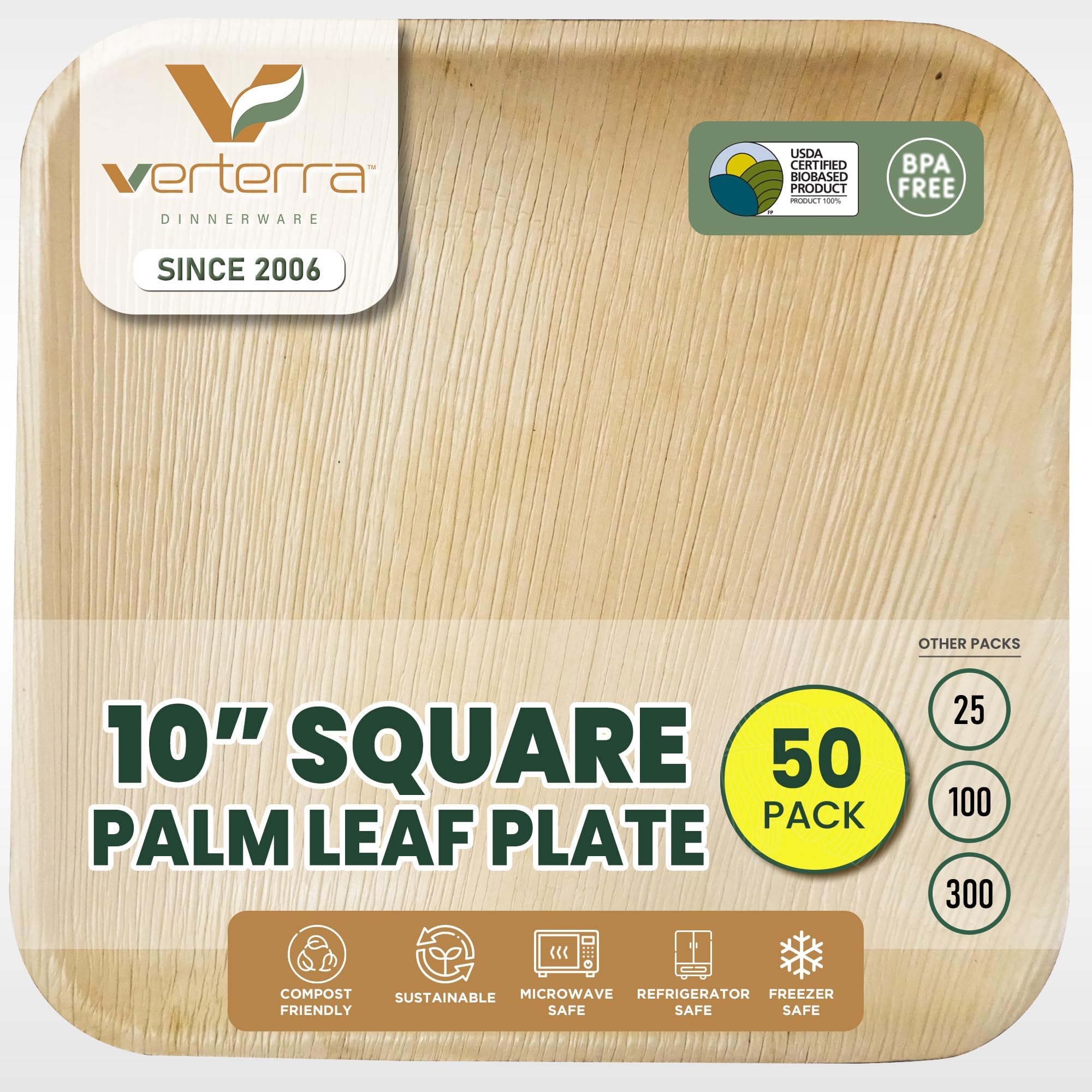 Wild Leaf Tableware 10 Inch Palm Leaf Plates 25 Pack Sturdy and EcoFriendly