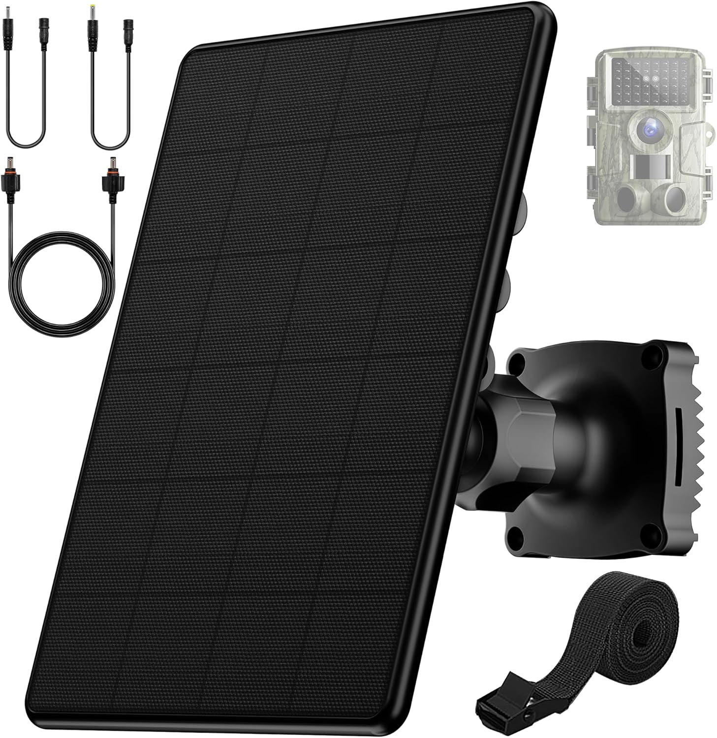 Path Digital camera Photo voltaic Panel,6W Photo voltaic Charger Equipment 6V/2A 9V/1.5A 12V/1A,4000mAh Battery for Searching Digital camera,USB-C Charging,Waterproof Searching Accent,DC 5.5*2.1/3.5*1.35/4.0*1.7mm Cable for Path Cam