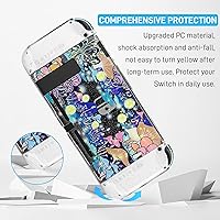 Vista 5 de GLDRAM Glitter Clear Case Compatible with Nintendo Switch, Anti-Scratch Hard Protective Skin Cover, Flash Shiny Switch Shell Accessories Bundle with