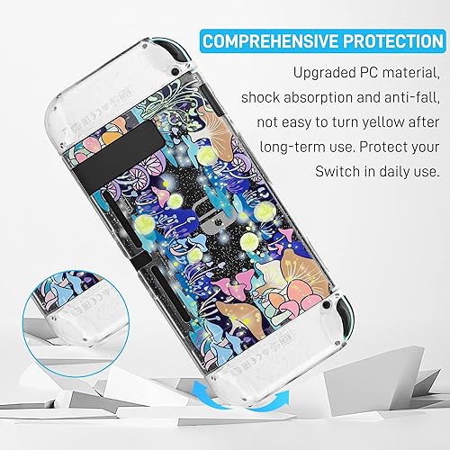 Miniatura 5 de GLDRAM Glitter Clear Case Compatible with Nintendo Switch, Anti-Scratch Hard Protective Skin Cover, Flash Shiny Switch Shell Accessories Bundle with