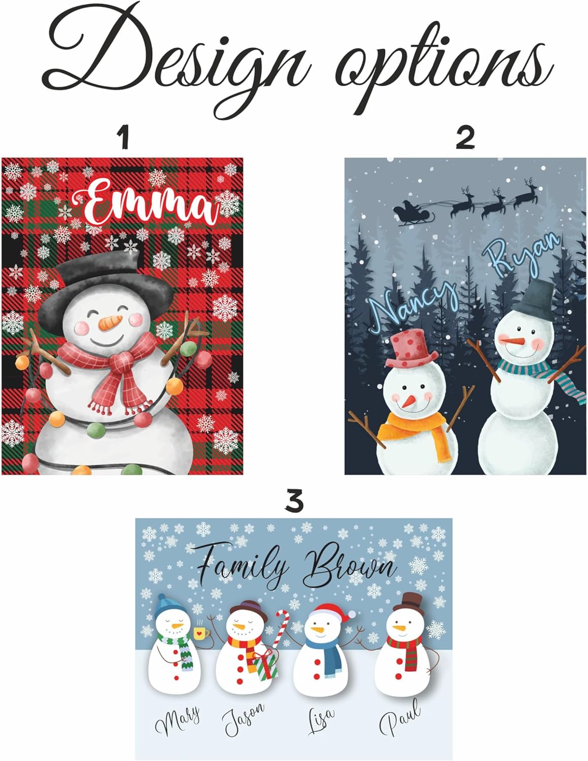 Custom Blanket Baby Girl Boy, Soft Blanket 30x40, Snowman Personalized Baby Blanket Minky Sherpa, Christmas Nursery Decor Toddler Bed Name Blanket Customize for Kids XM1