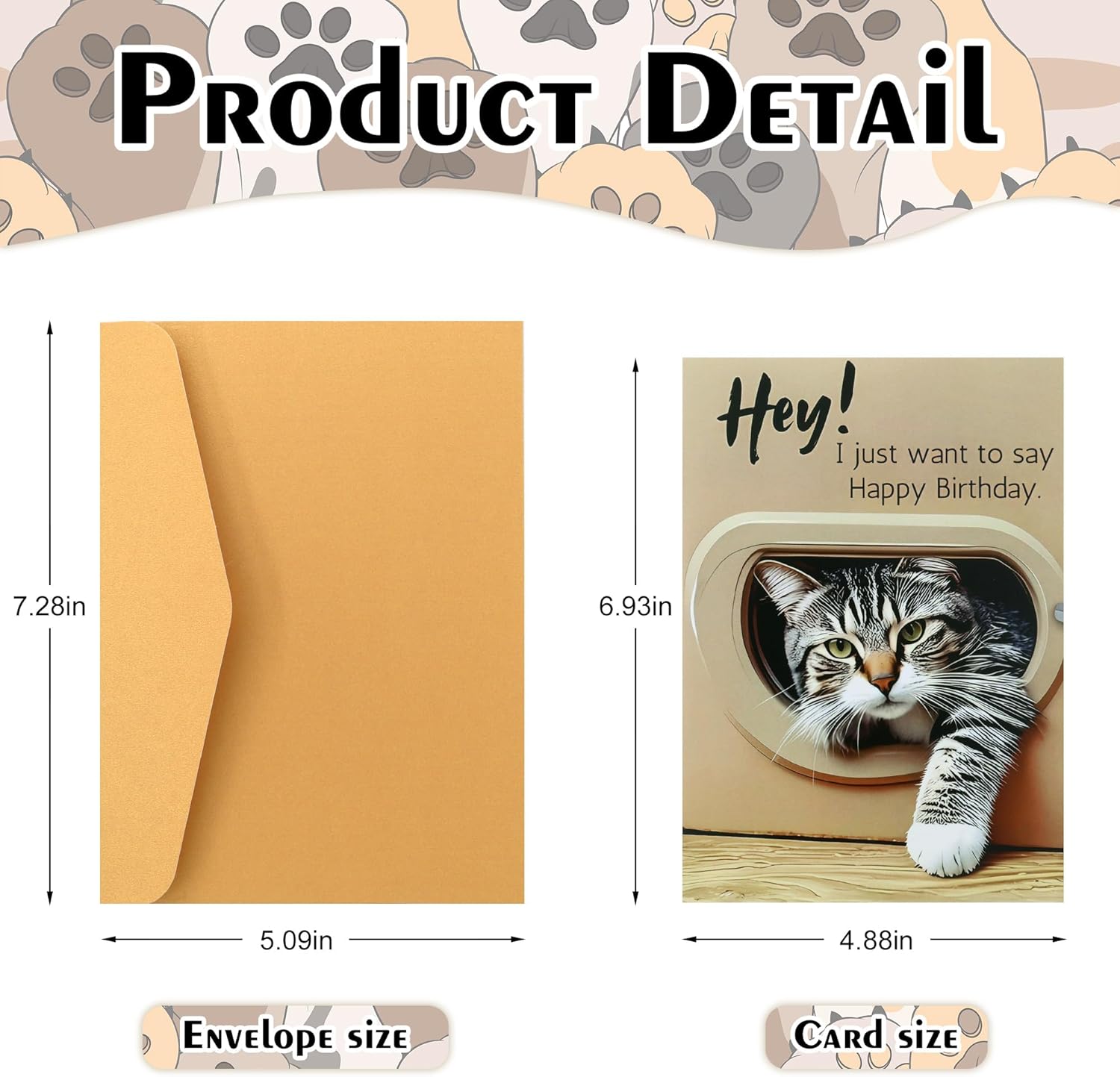Funny Cat Themed Happy Birthday Greeting Card - 2D Design with Blank Interior for Personalized Messages, Perfect for Man Women, Cat Lovers, Friends & Family Celebrating Birthdays - Image 2