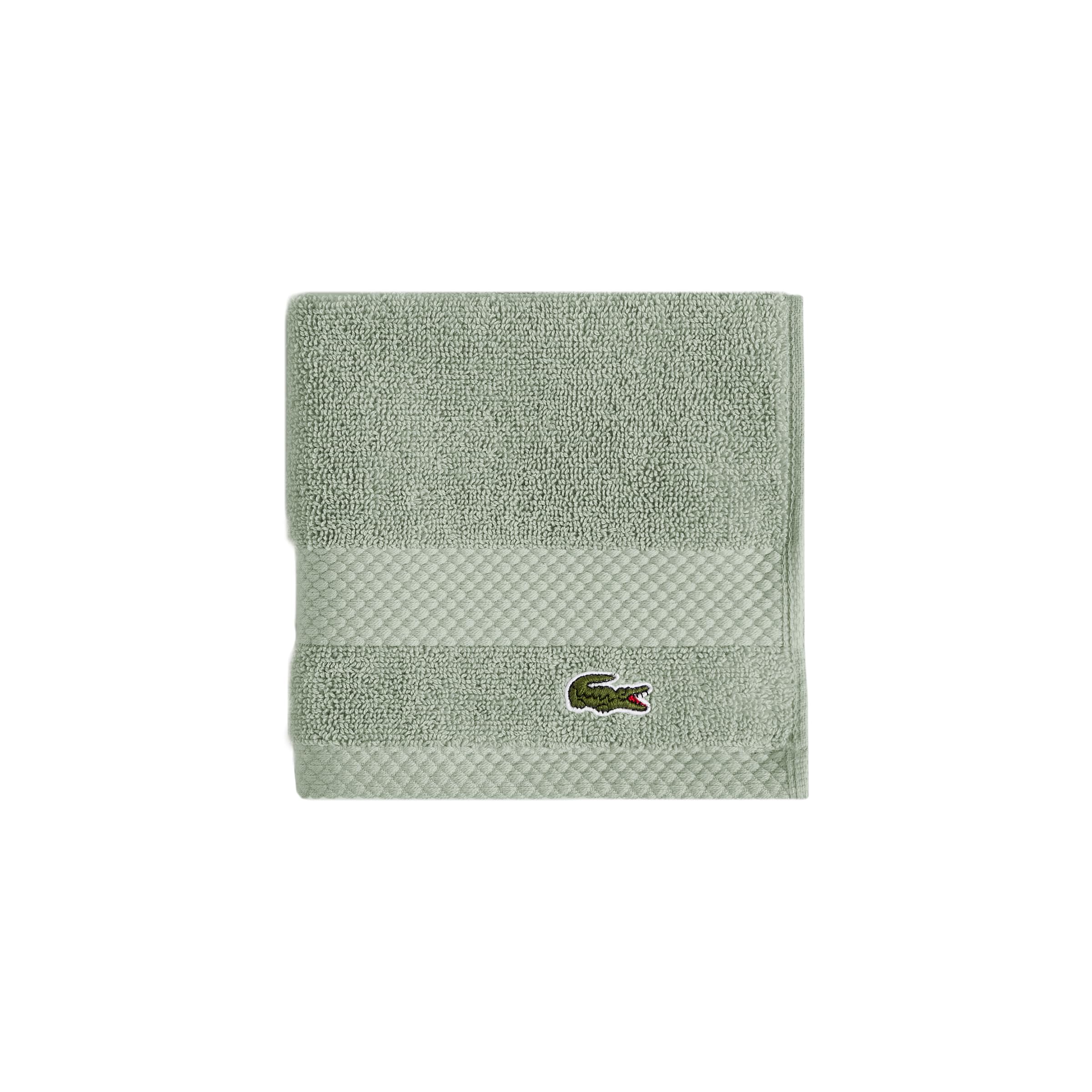 Lacoste Heritage Supima Cotton Wash Cloth, Aloe, 13" x 13"