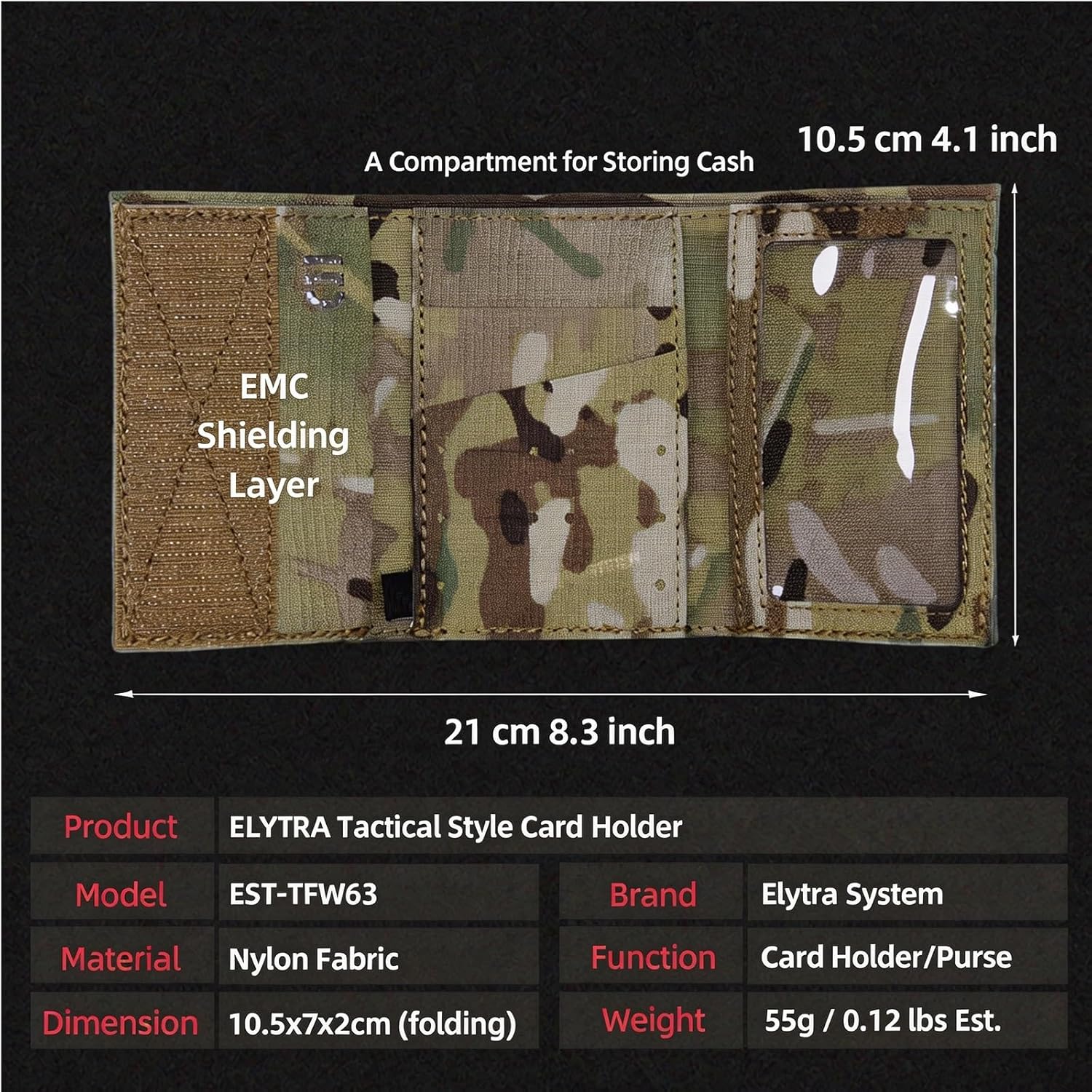 Tactical RFID Blocking Card Holder, Minimalist Laser Cut Slim Wallet with EMC Shielding Privacy Protection, Portable EDC Credit Card Case for Men & Women(Green)