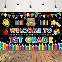 Vista 1 de Cartel de bienvenida al primer grado, telón de fondo grande para decoración del primer día de escuela, bienvenido a la escuela, primer día de jardín