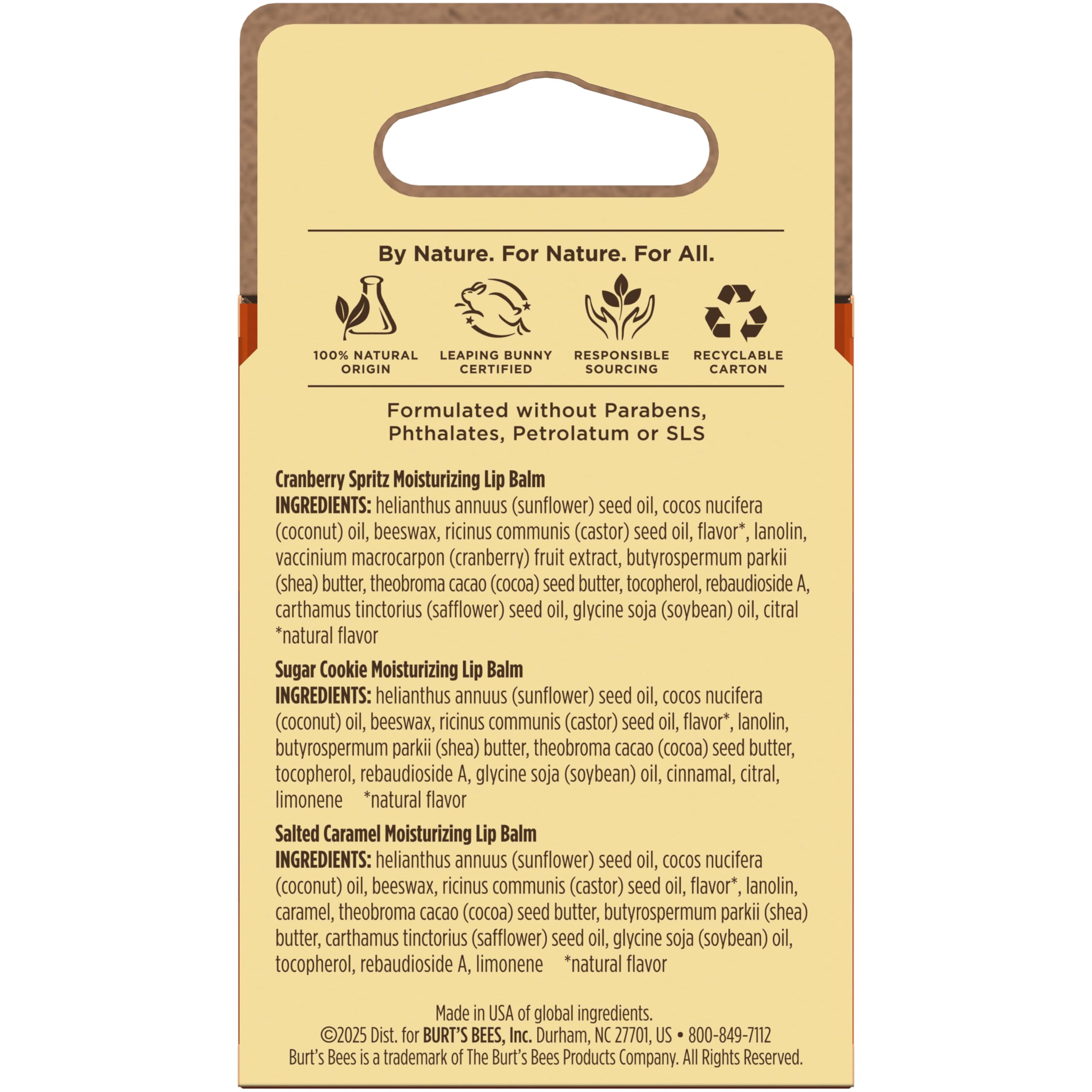 Burt's Bees Cozy Season Lip Balm Set, Natural Origin Lip Care, 3 Tubes, 0.15 oz.