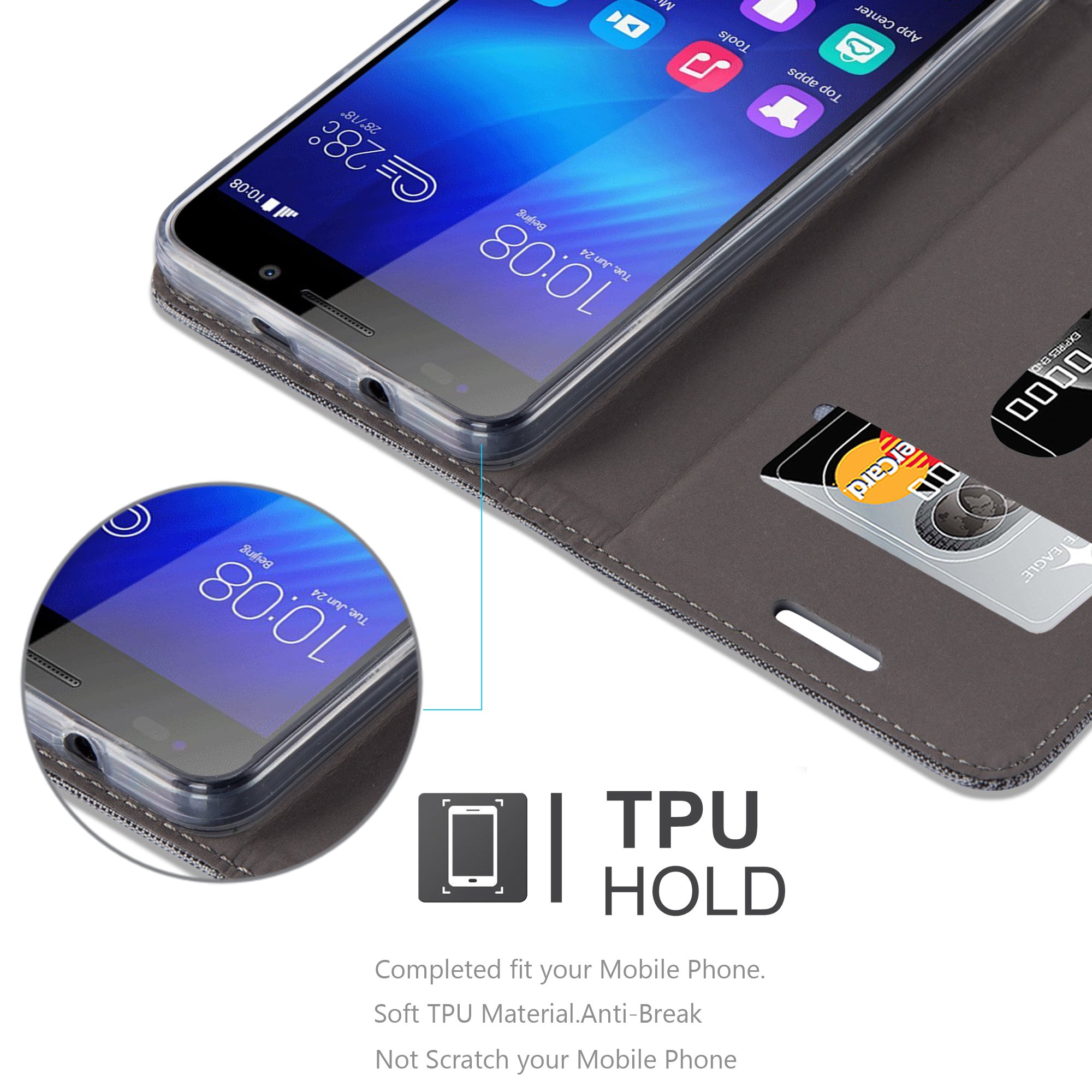 CADORABO Custodia Con Chiusura Magnetica, Funzione Stand E Tasca Per Le Carte, Cover Per Galaxy A72 4g 5g Grigio Chiaro Marrone 86238217