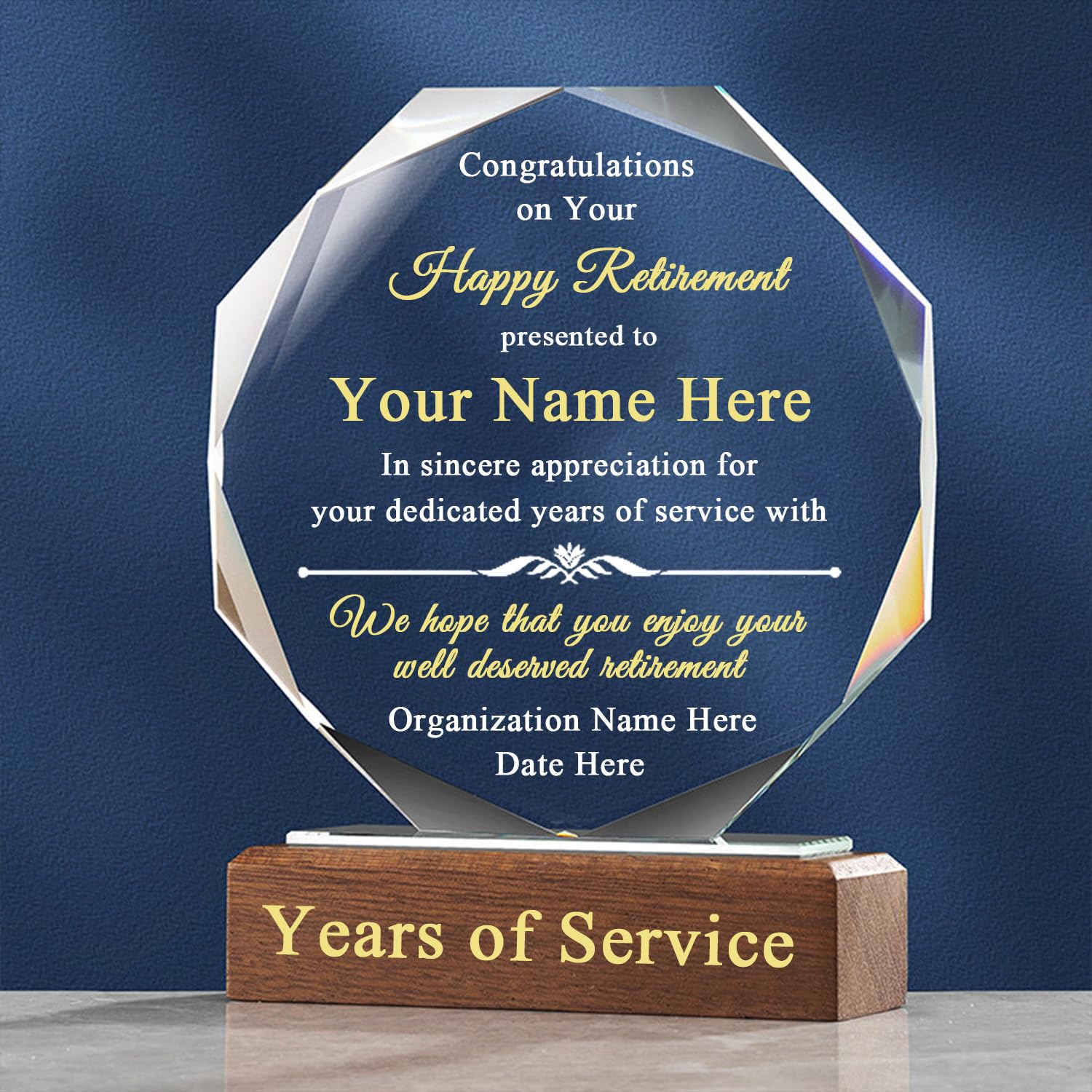 UPTHIC Personalized Trophy Award,Custom Plaques Engraved, personalizad Retirement, Reconocimien, Appreciation, Thank You Gifts for Man, Woman, Boss,