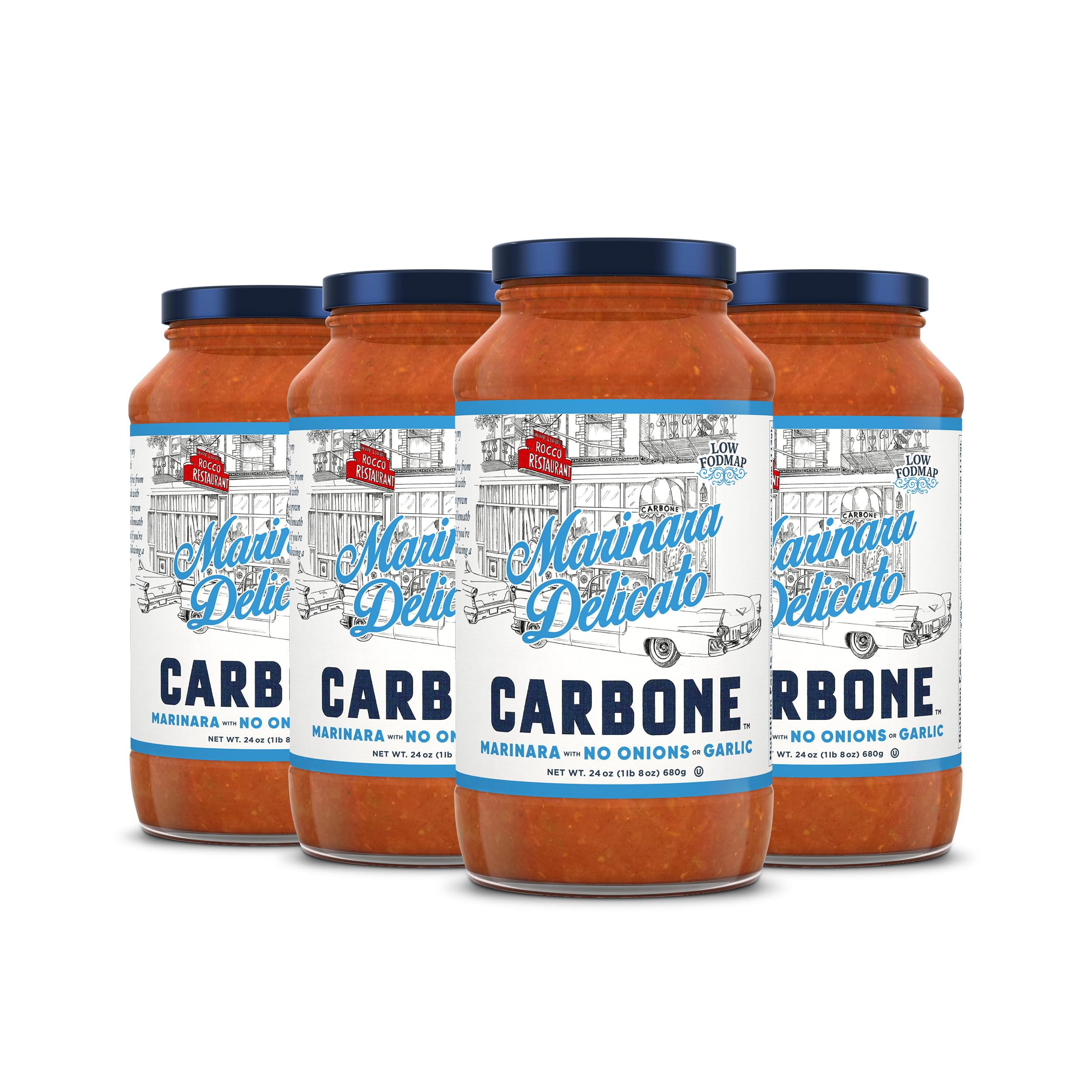 Marinara Delicato Pasta Sauce | Tomato Sauce Made with Fresh & All-Natural Ingredients | Non GMO, Vegan, Gluten Free, Low Carb Pasta Sauce, 24 Fl Oz (Pack of 4)