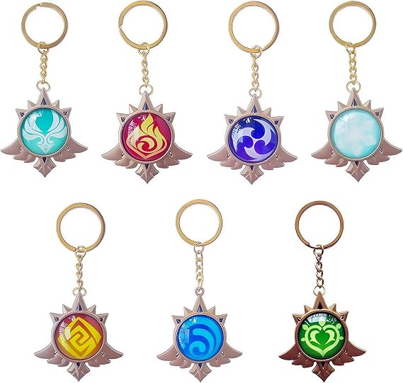 Genshin Luminous Key charms Toy Impact Mondstadt Vision Hydro Keychain Gold Game Figure Key Chain Pendant Keyring Genshin ​Character
