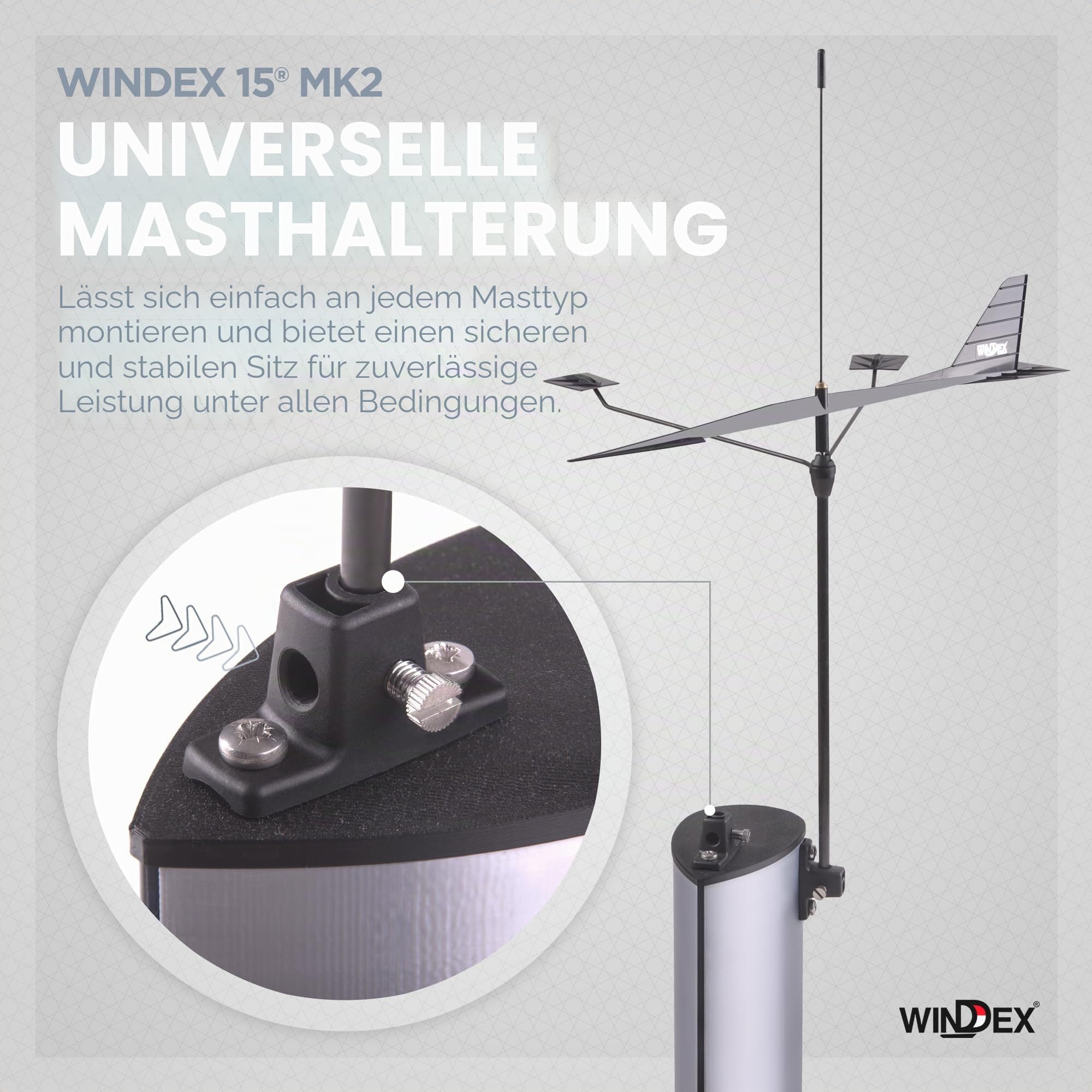 Windex 15 MK2 Vogelspike im Lieferumfang enthalten – Windrichtungsanzeiger für Segeln, Segelboot-Windanzeige, Bootszubehör, Windanzeiger für 4,5-12,7 m große Boote