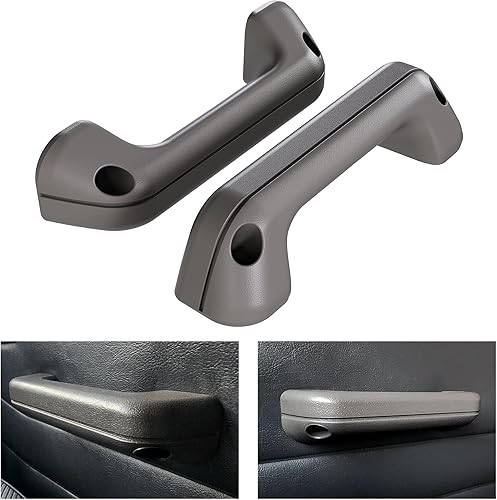 KUAFU Manija de puerta con reposabrazos compatible con Nissan Frontier Hardbody D21 1987-1996 Reemplazo de pastilla Interior Gris Manija de agarre