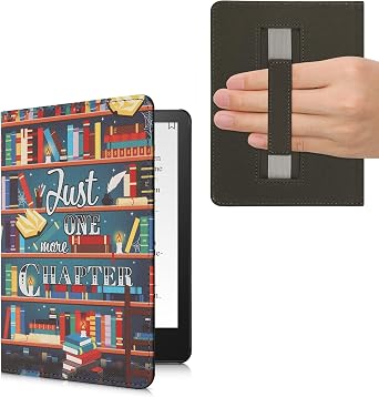 kwmobile Cover Compatible with Amazon Kindle Paperwhite 11. Generation 2021 Case - E-reader Notebook Type Shockproof PU Leather Just One More Chapter Design