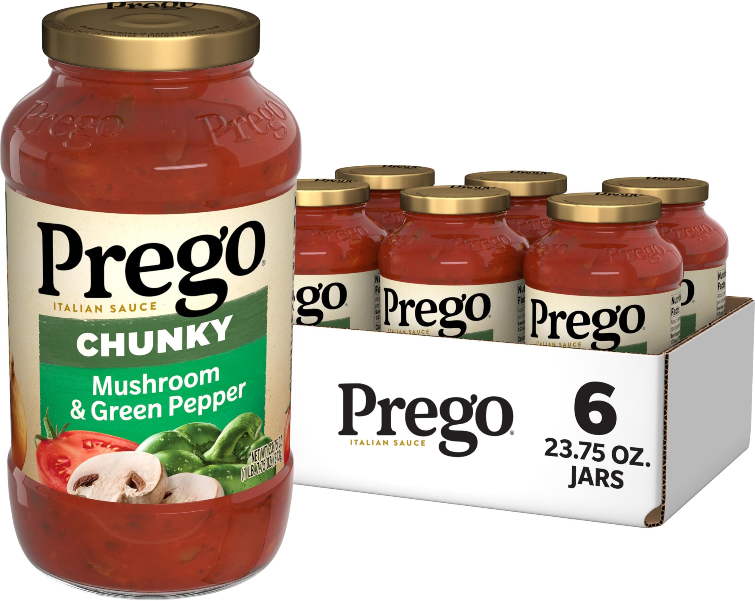 Garden Harvest Mushroom & Green Pepper Italian Sauce, 1.48 Pound (Pack of 6)