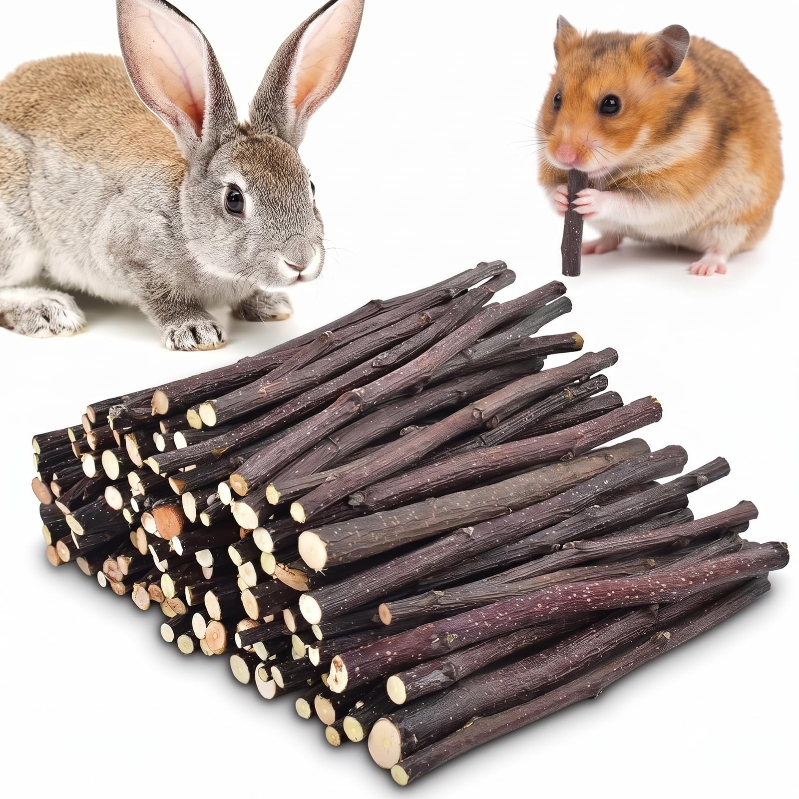 Apple Sticks Molar Toys for Rabbits Chinchillas Guinea Pigs Hamsters (500g)