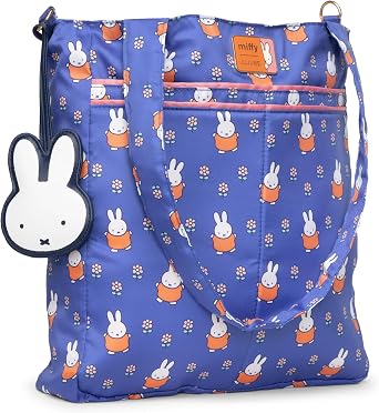 JuJuBe Miffy Tote Bag with Insulated Bottle Pockets, Flower Fields, 1 Count