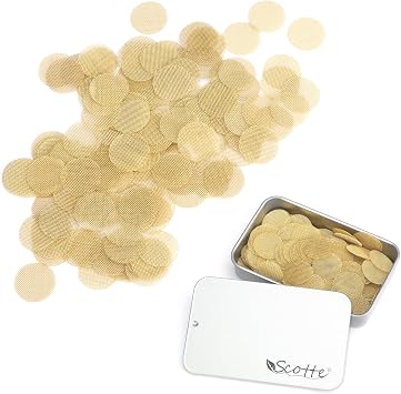 Scotte 200 pcs 5/8 Inch Brass Pipe Screens,15.8mm0.625in Metal Pipe Filter Screen with Storage Box