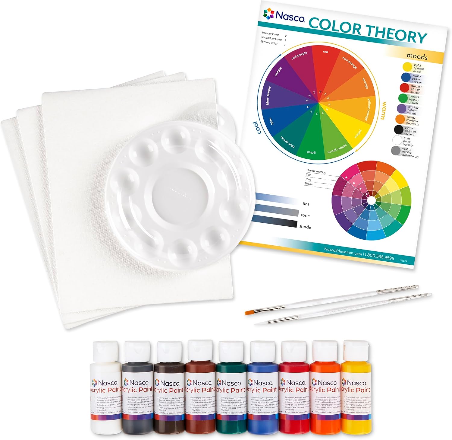 Nasco NE20077 Individual Young Artist and Beginners Acrylic Painting Set
