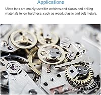 Vista 5 de uxcell Rosca métrica M0.8 x 0.2, cobalto recubierto de titanio HSS (acero de alta velocidad) 3 flautas rectas, mini micro tornillo roscado