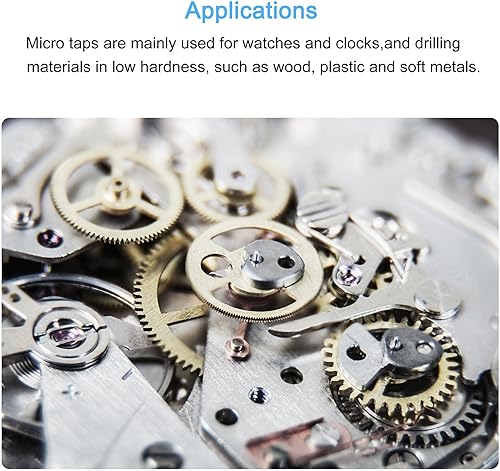 Miniatura 5 de uxcell Rosca métrica M1.4 x 0.3, cobalto recubierto de titanio HSS (acero de alta velocidad) 3 flautas rectas, mini micro tornillo roscado