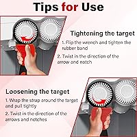 Vista 5 de 2 piezas llaves de correa para fontanería, llave de correa de goma, llaves de correa de filtro de aceite de 24 pulgadas y 19.7 pulgadas, llaves