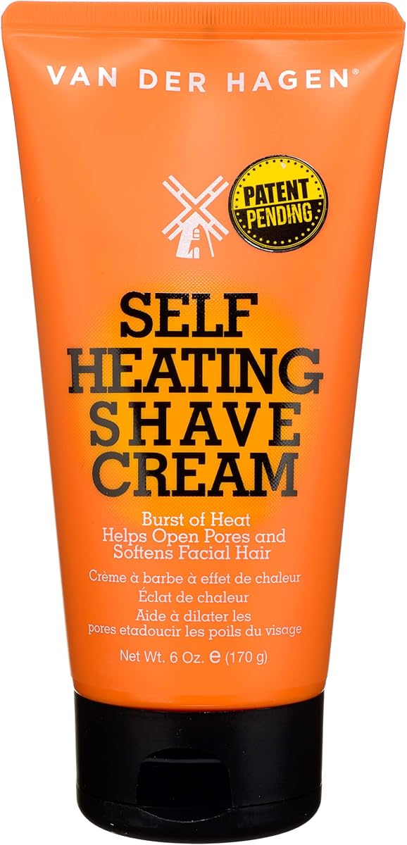 Self-Heating Shave Cream - Burst of Warmth Opens Pores and Softens Stubble, 6 oz