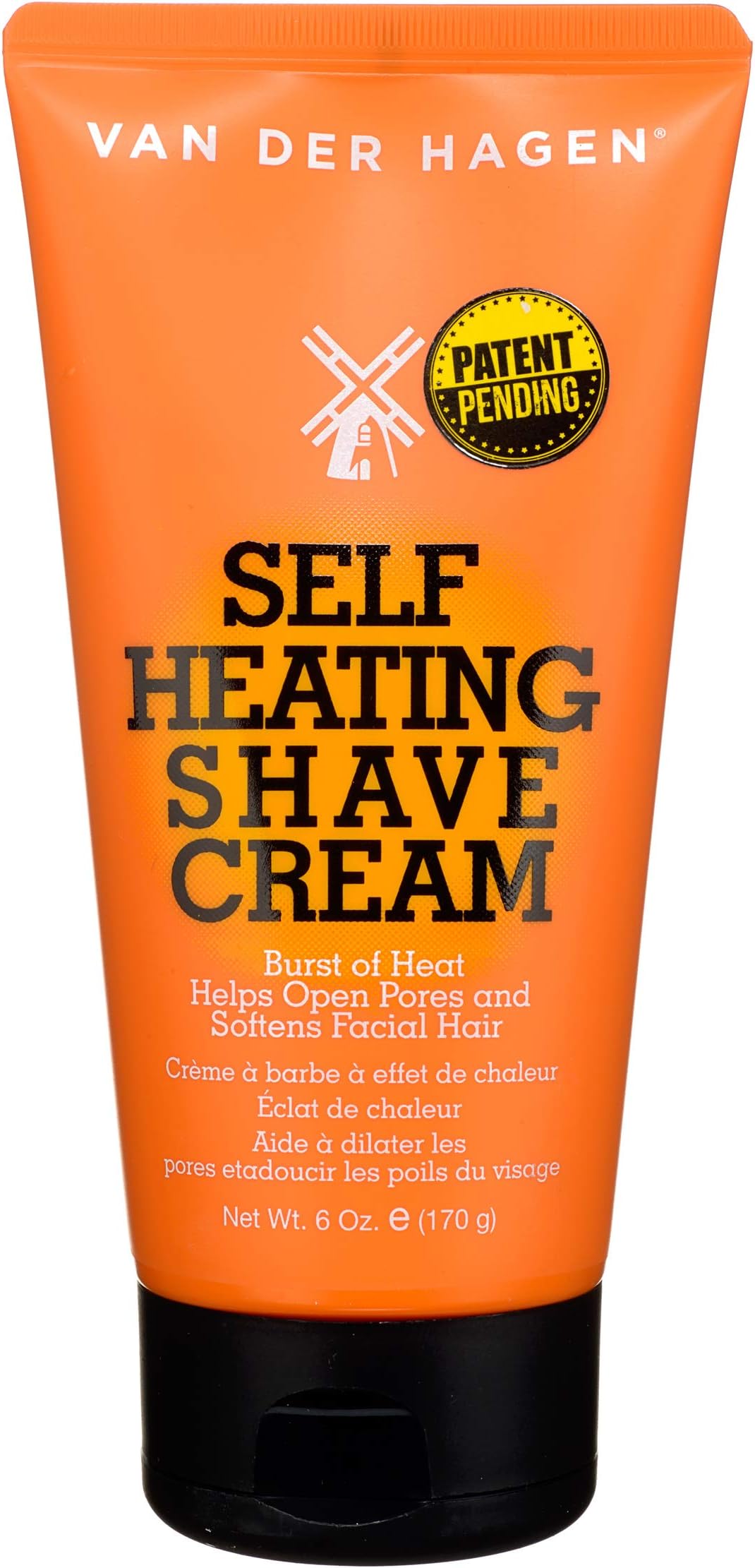 Van Der Hagen Self-Heating Shave Cream - Burst of Warmth Opens Pores and Softens Stubble, 6 oz