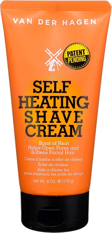 Self-Heating Shave Cream - Burst of Warmth Opens Pores and Softens Stubble, 6 oz