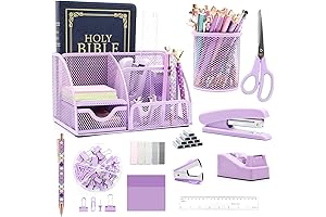 12-in-1 Purple Office Desk Organizers and Accessories Set