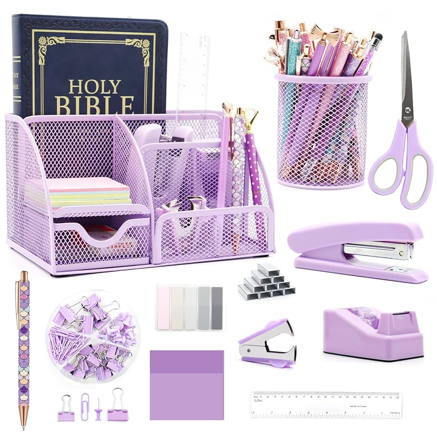 Amazon.com : Purple Desk Organizers and Accessories,12pcs