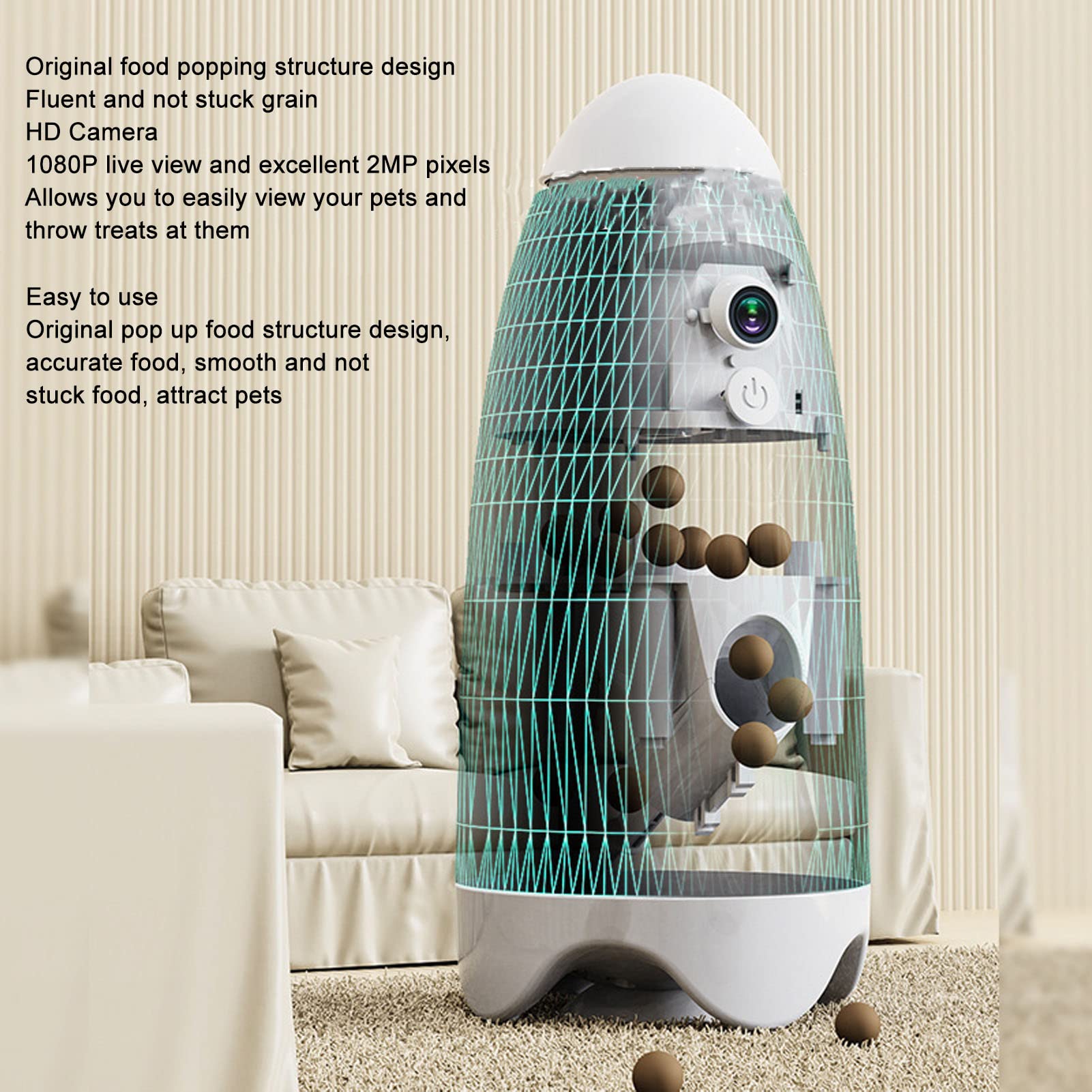 Dog Camera Treat Dispenser, 360 Degree Rotation Remote Control, Smart Pet Monitoring Camera with Dog Treat Dispenser - image 4