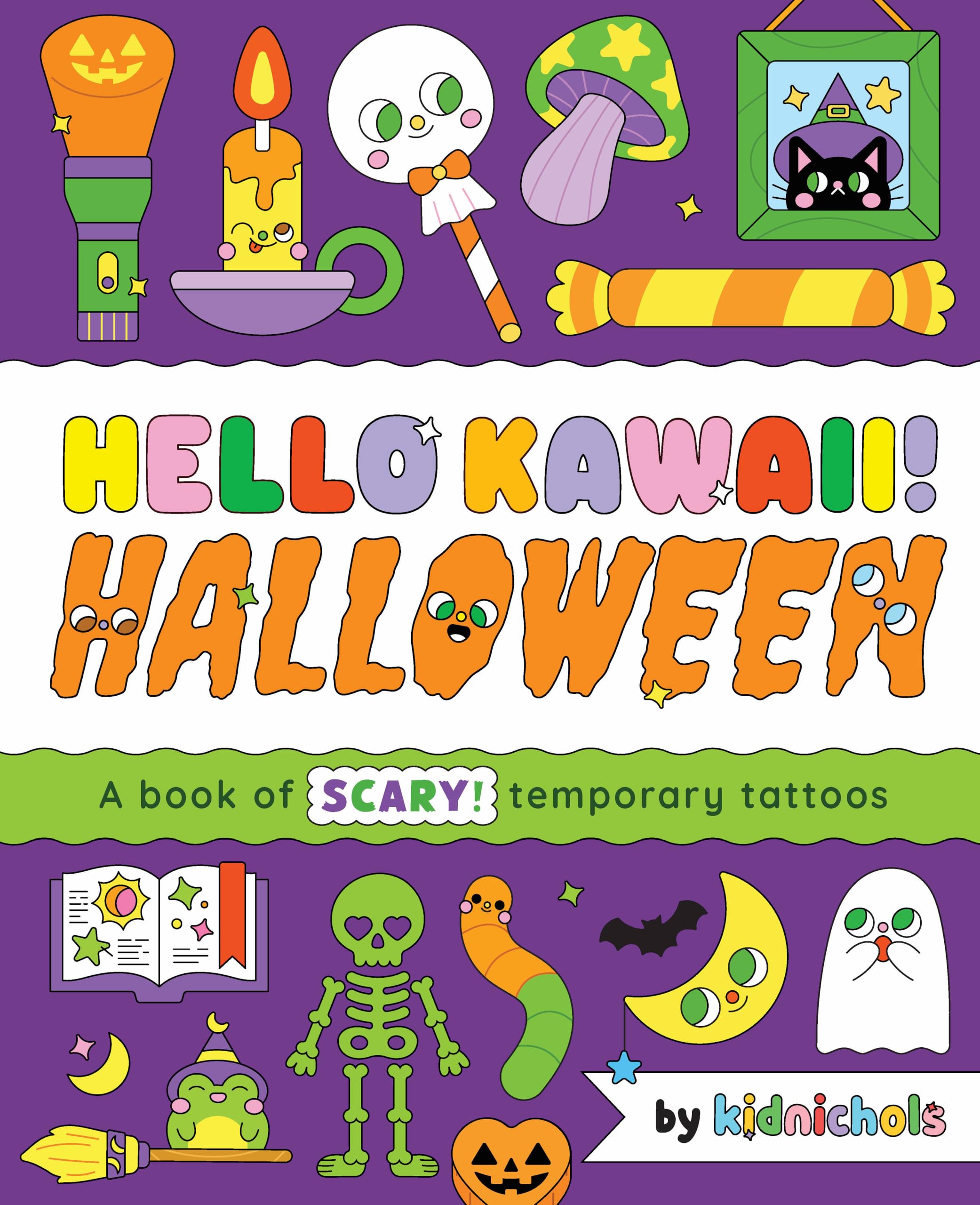 Hello Kawaii! Halloween: A book of scary temporary tattoos