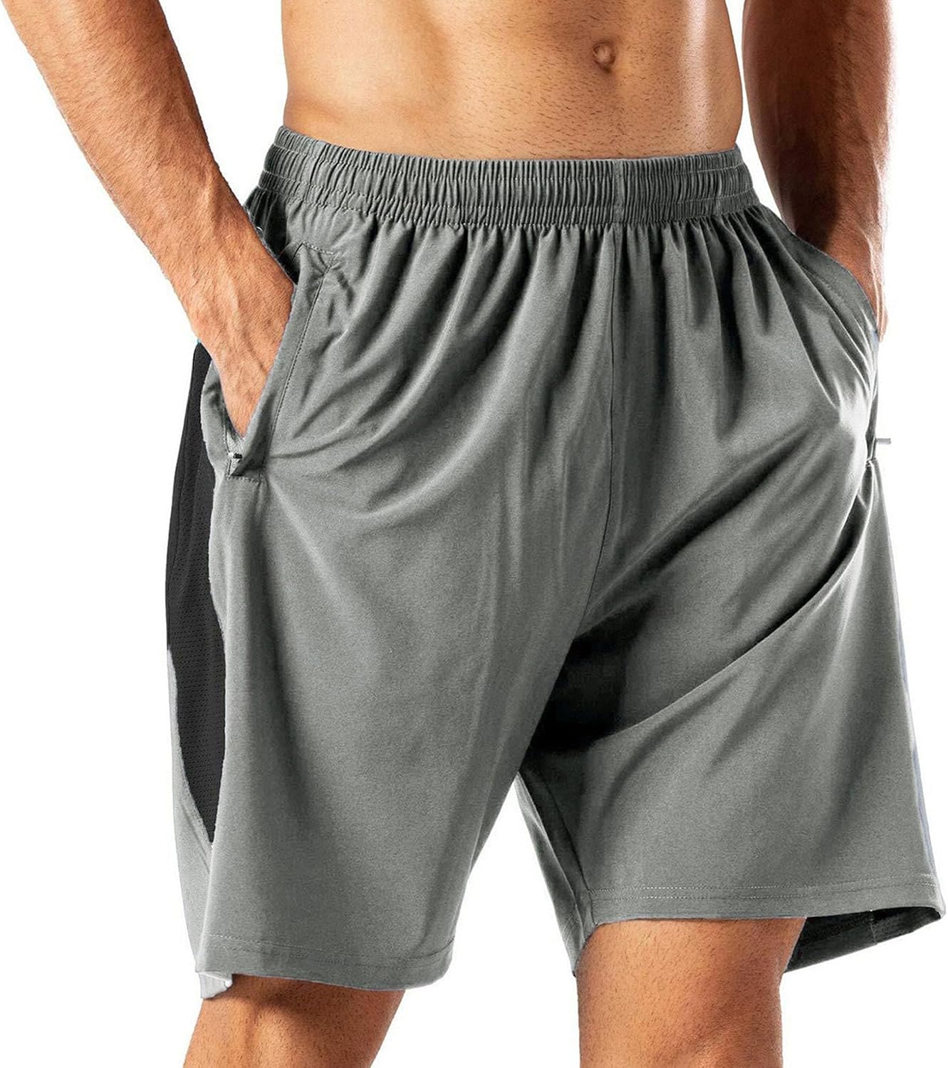 DGHM-JLMY Men's Elastic Relaxed Fit Leisure Shorts Comfort Breathable Beach Shorts Color Block Casual Summer Pull On Shorts