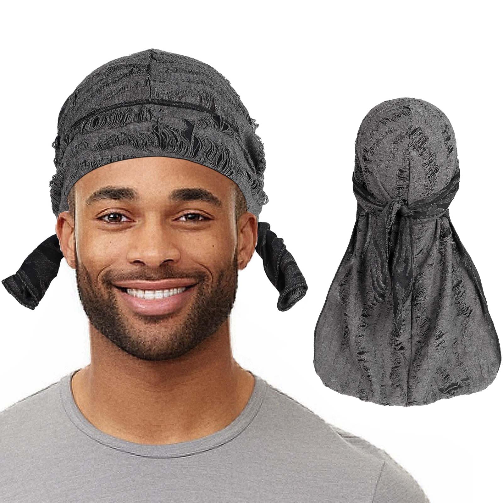 2 Piezas Bandana, Gorro Bandanas Piratas, Durag Sombreros, Elástica, Transpirable, Pañuelos Cabeza para Hombres y Mujeres Decoración Diaria de Hip-Hop