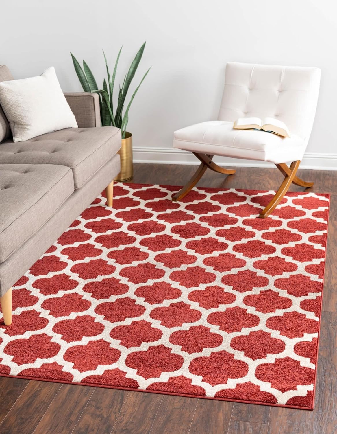 Unique Loom Trellis Collection Area Rug Philadelphia (9'x 12' 2" Rectangle, Dark