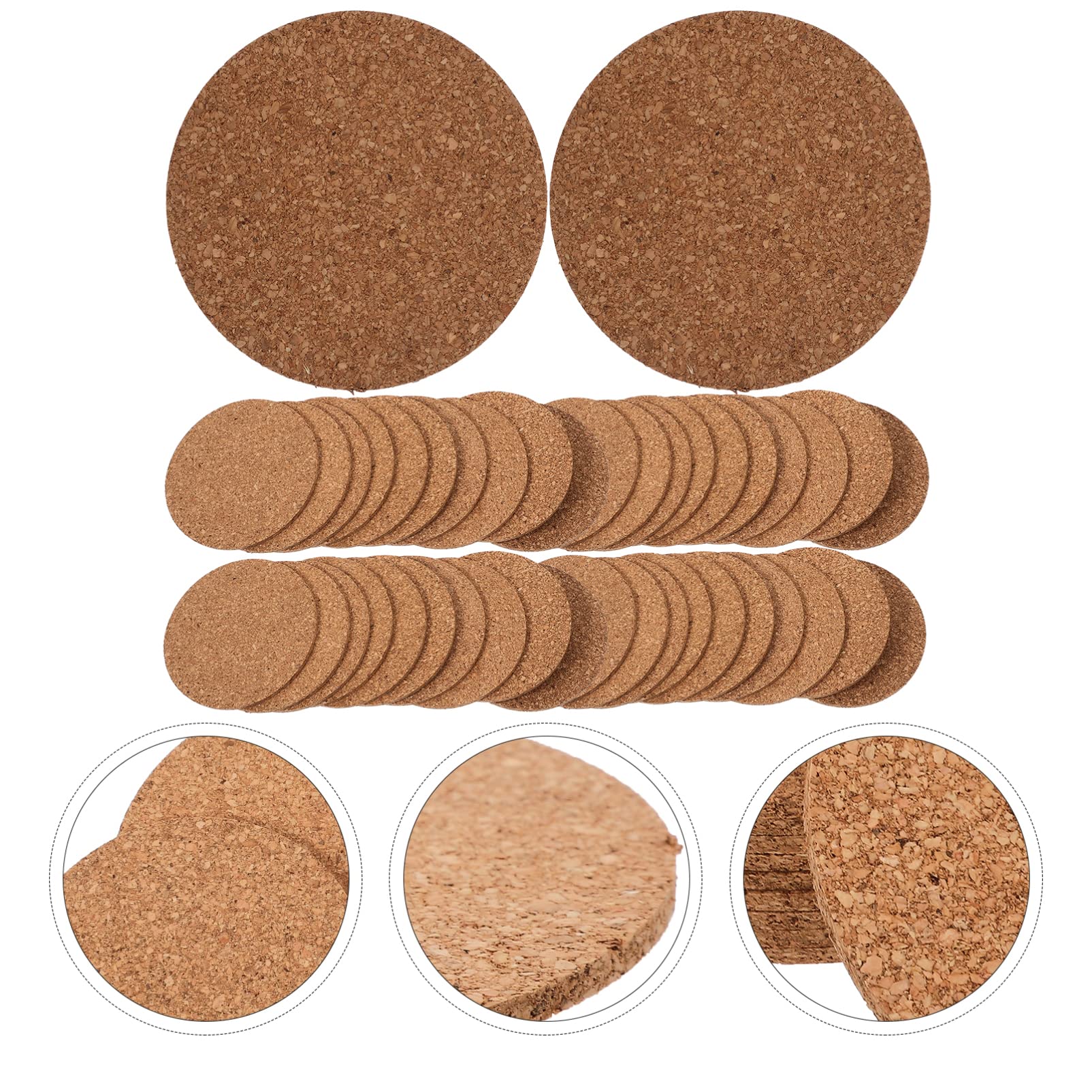 BESTonZON 100pièces sous-Verres Liège Absorbants Et Réutilisables pour Protéger Votre Plan De Travail Chaleur Humidité